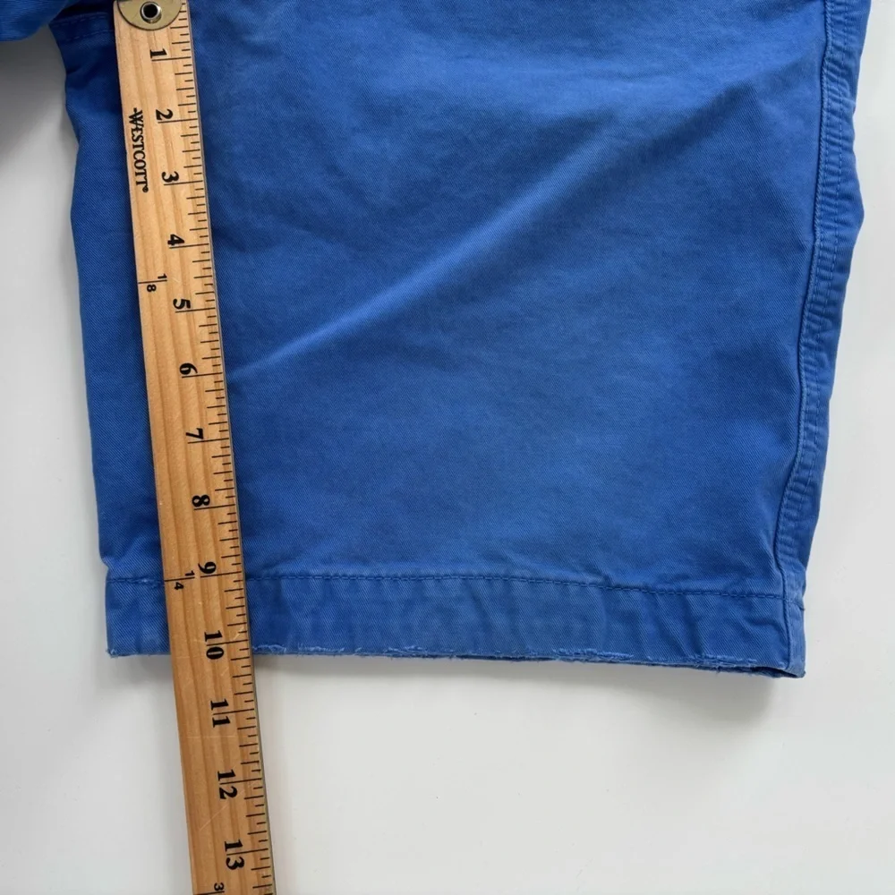 Abercrombie & Fitch Men's Bright Blue Khaki Preppy Button Fly Shorts Size 34
